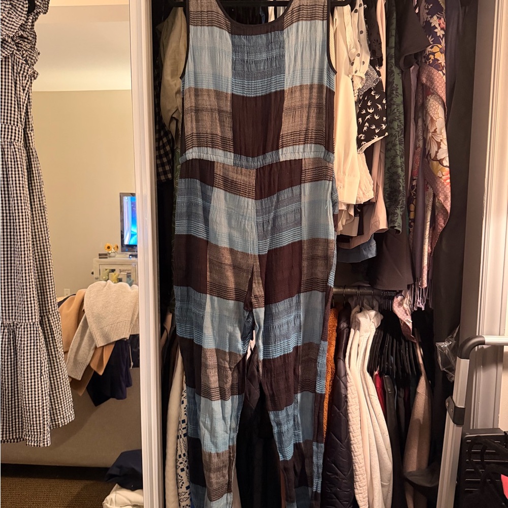 Ace & Jig Plaid Blue and Black Jumpsuit - Picture 4 of 4
